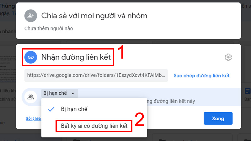 Chọn Bất kỳ ai có đường liên kết